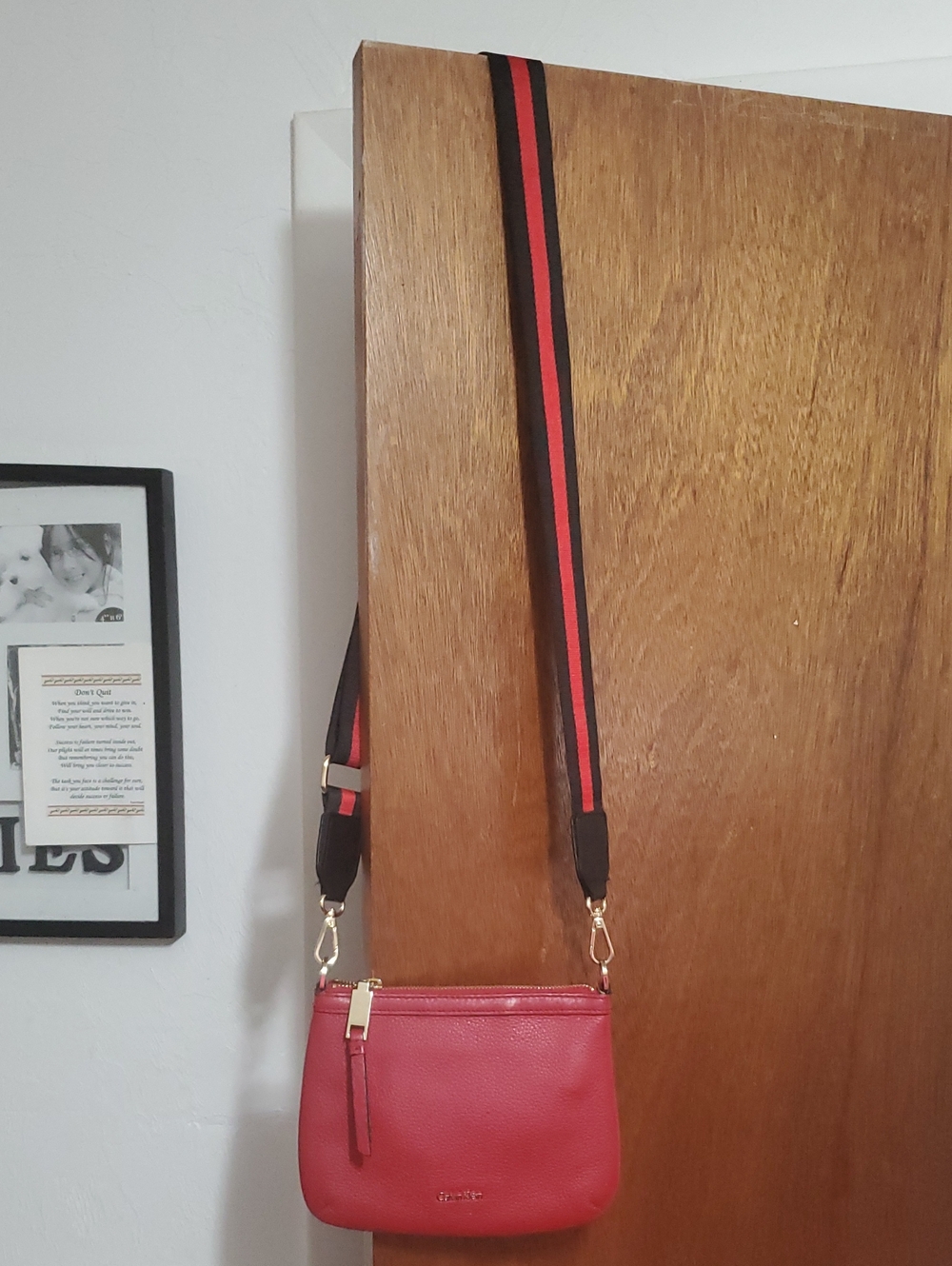Calvin Klein Red Leather Crossbody Bag